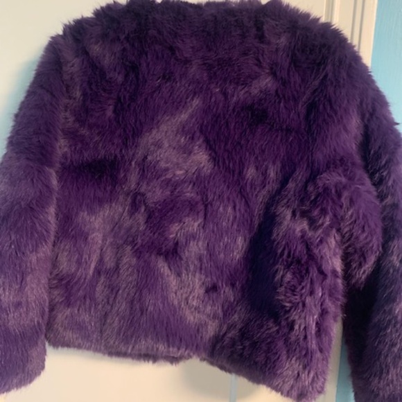 Purple plush faux fur jacket - Picture 3 of 3
